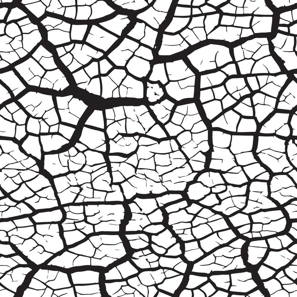 Cracked barren desert earth texture. Seamless pattern vector