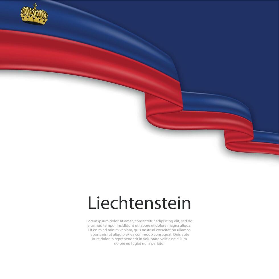 ondulación cinta con bandera de Liechtenstein vector