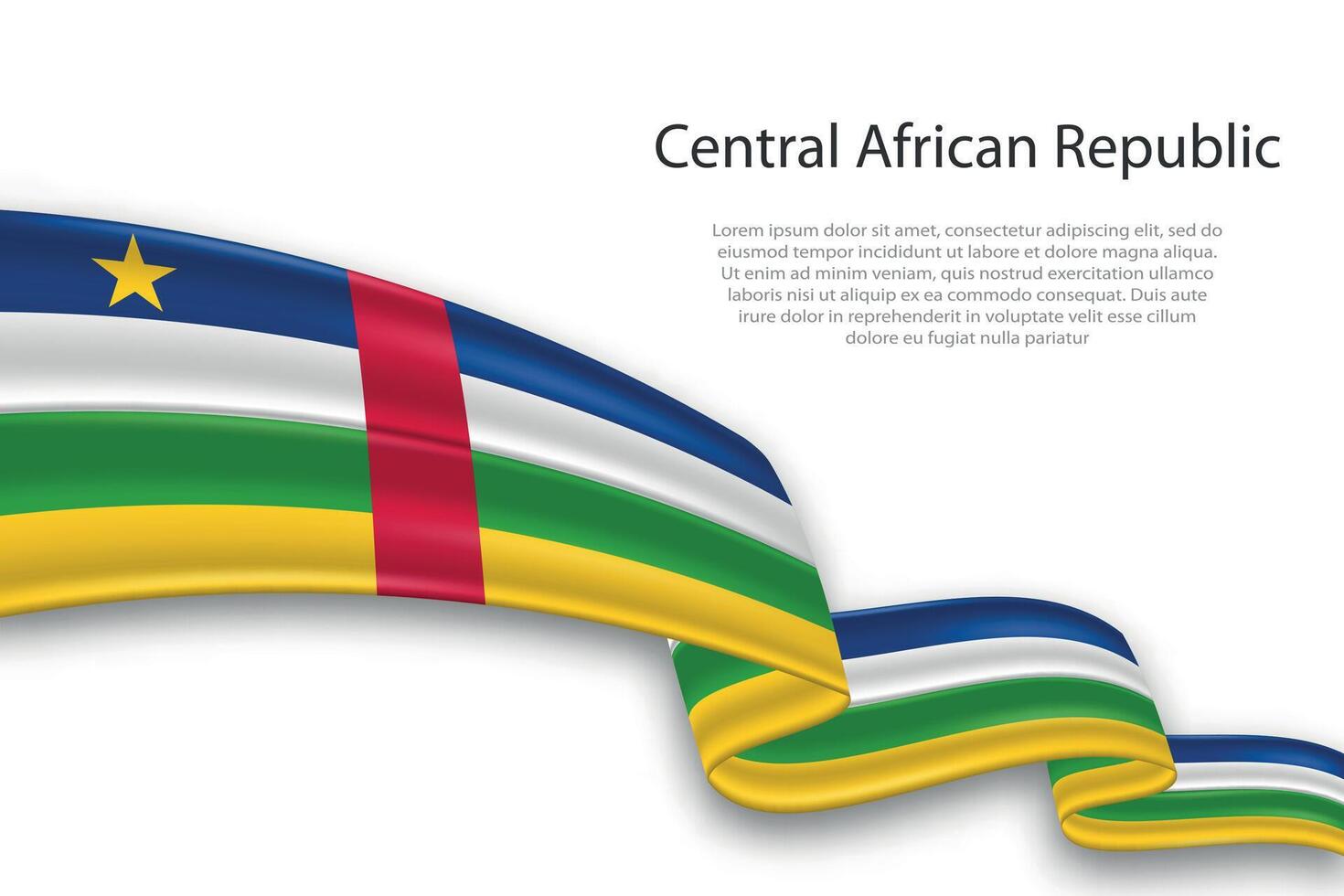 resumen ondulado bandera de central africano república en blanco antecedentes vector