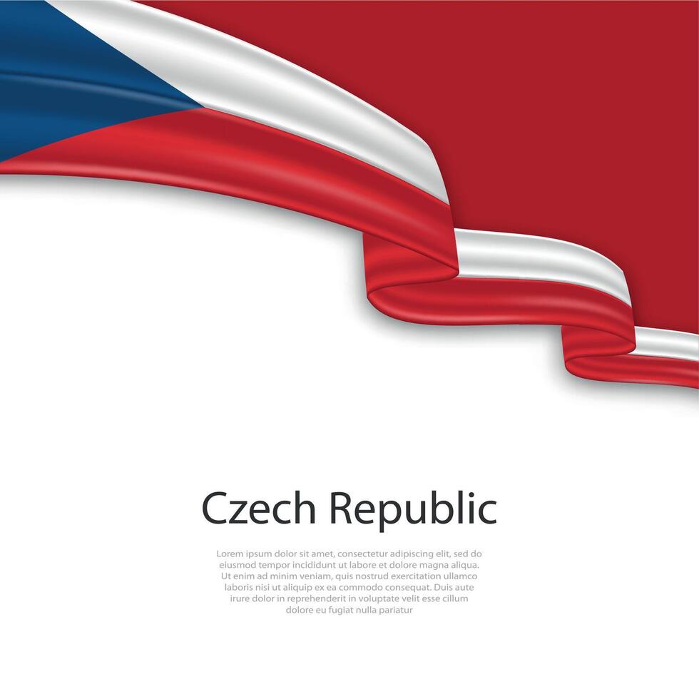 Waving ribbon with flag of Czech Republic vector