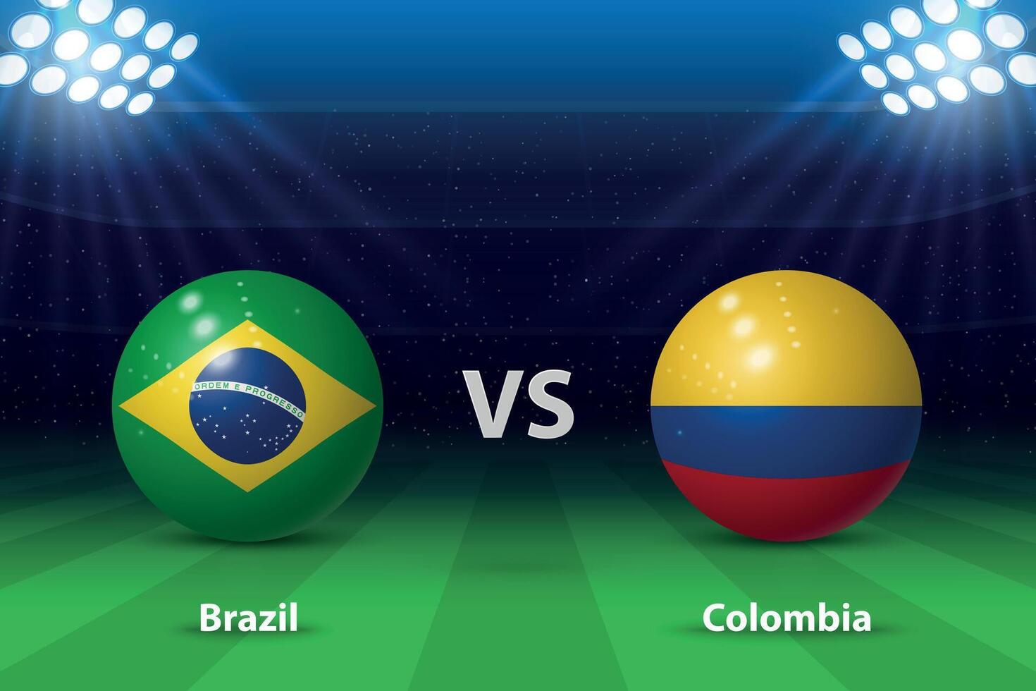 Brazil vs Colombia. America soccer tournament 2024 vector