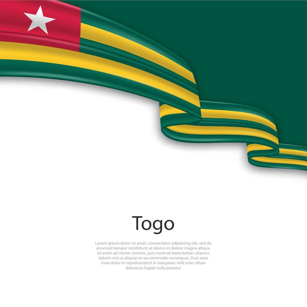 Waving ribbon with flag of Togo vector