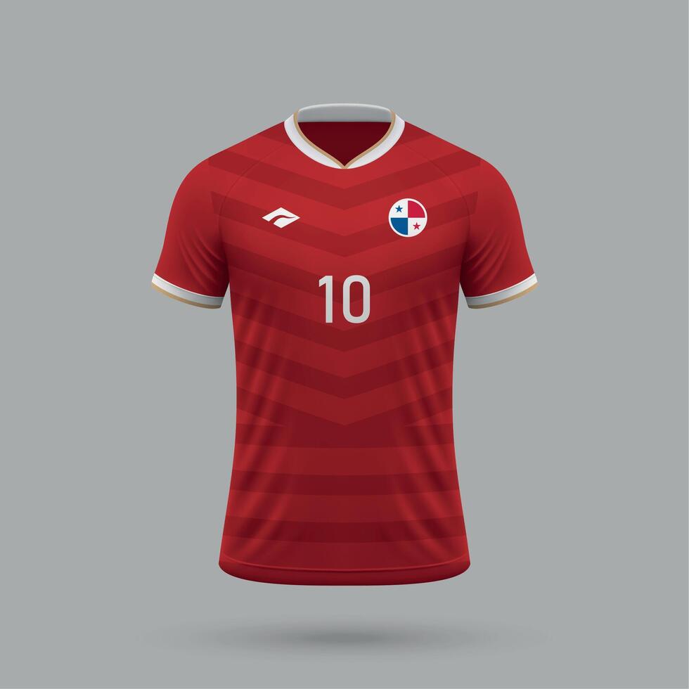 3d realistic soccer jersey Panama national team 2024 vector