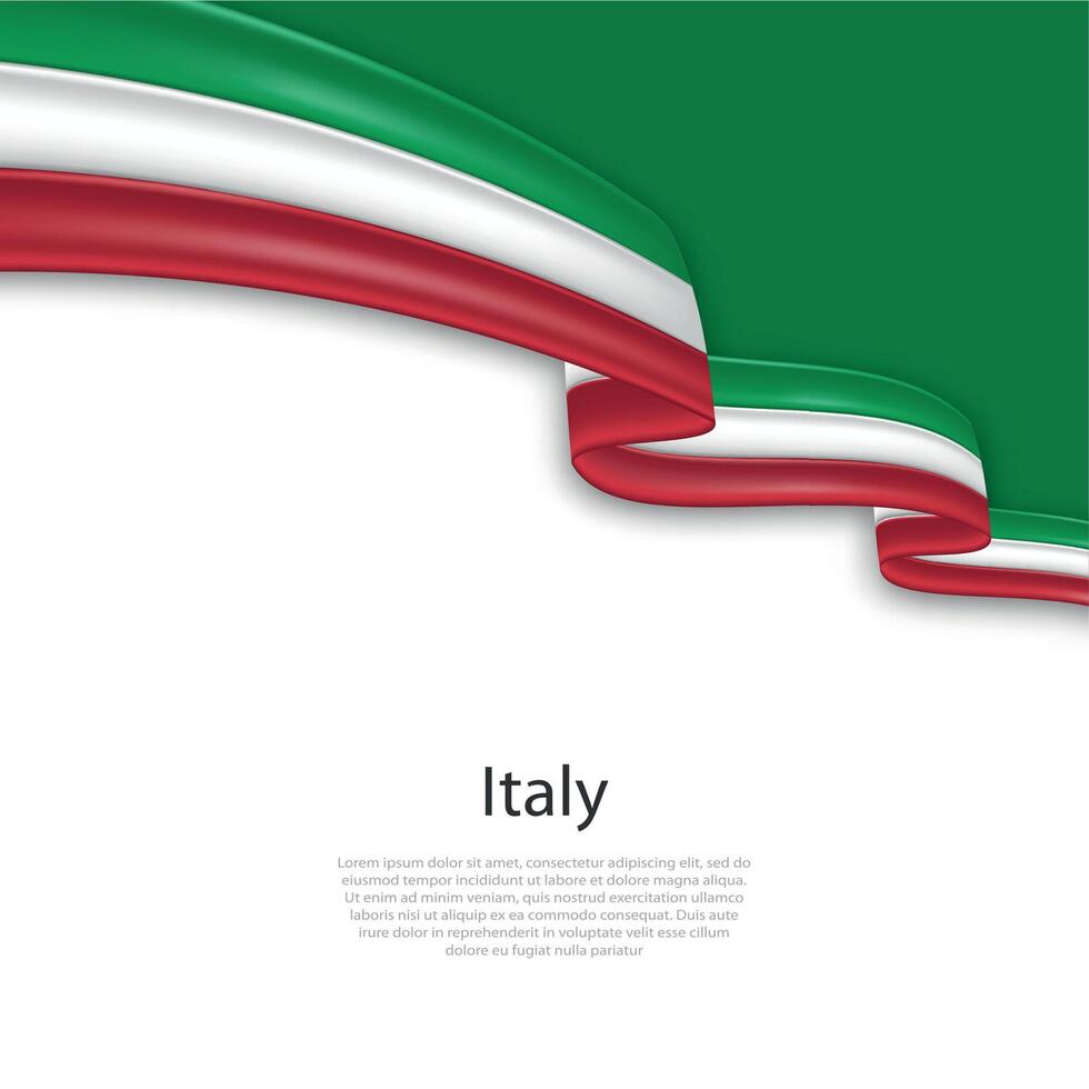Waving ribbon with flag of Italy vector