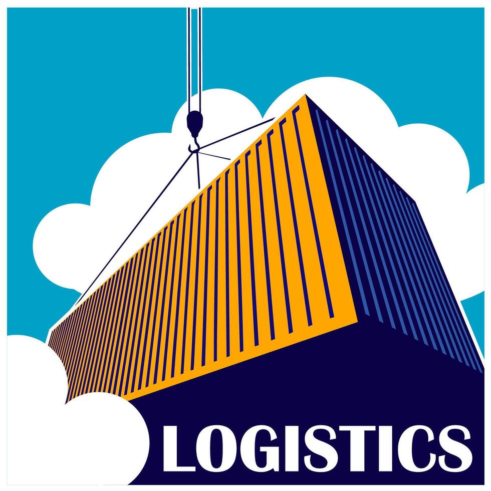 Stylized illustration on the theme of logistics vector