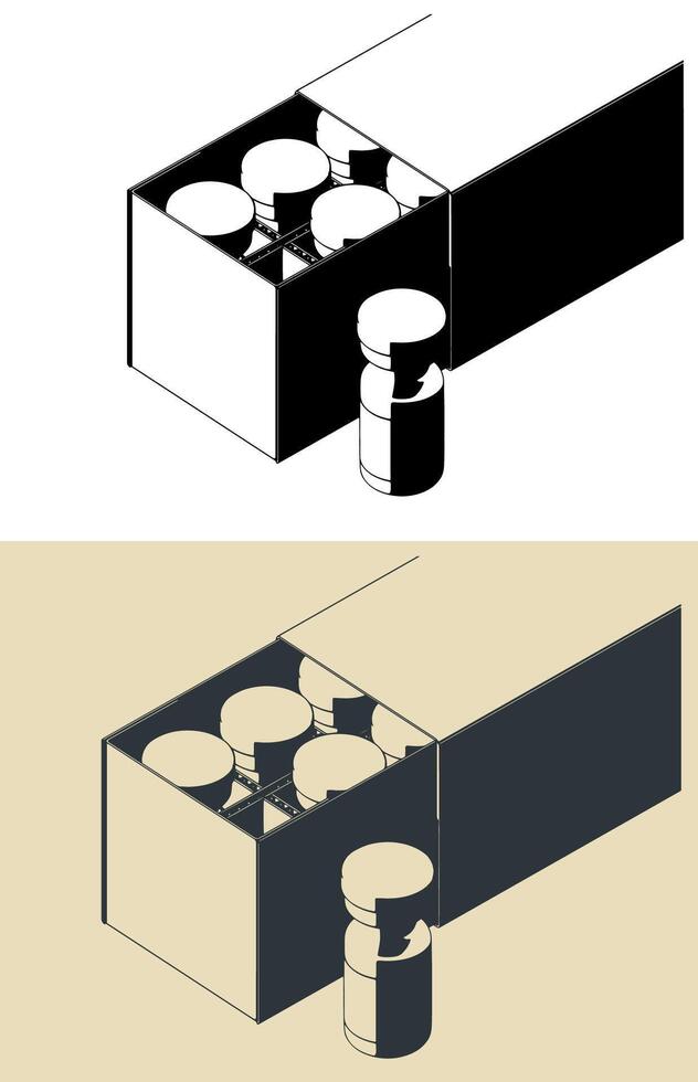 Packaging glass ampoules with medicine close-up illustrations vector