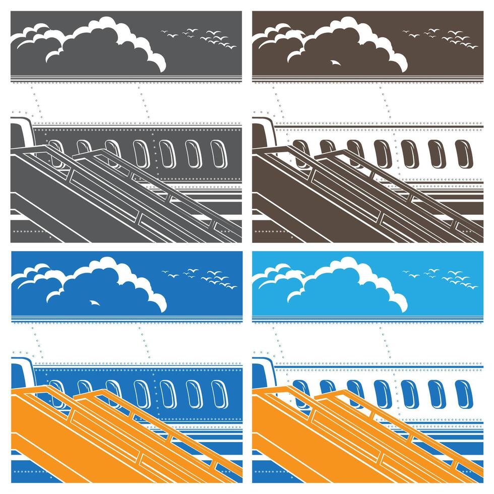 modern jet airliner symbol vector