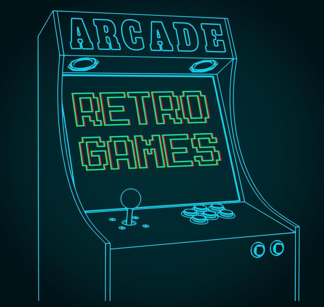 retro arcada juegos gabinete vector