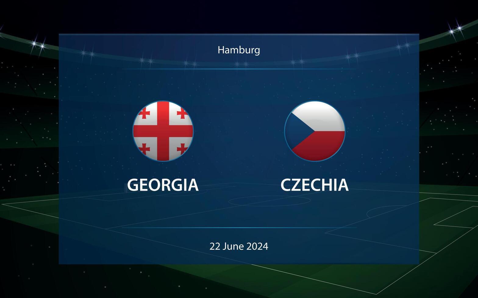 Georgia vs Czech Republic. Europe football tournament 2024 vector