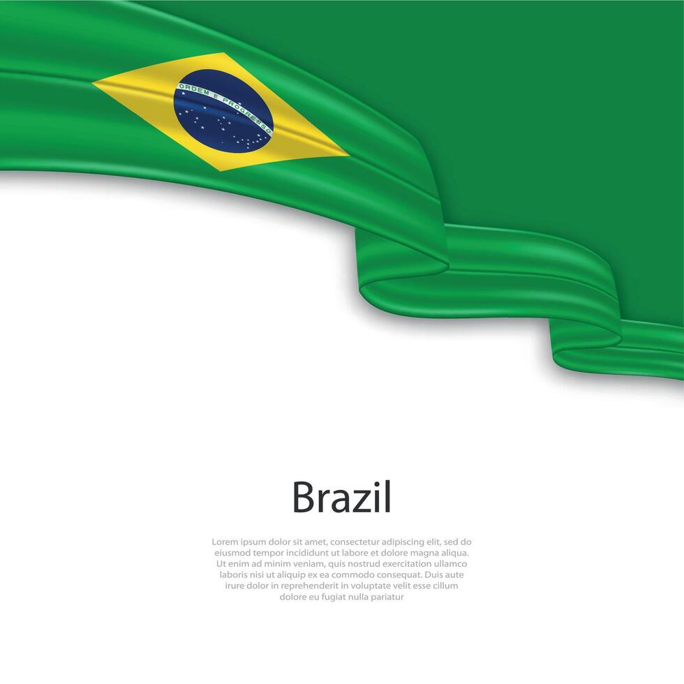 ondulación cinta con bandera de Brasil vector