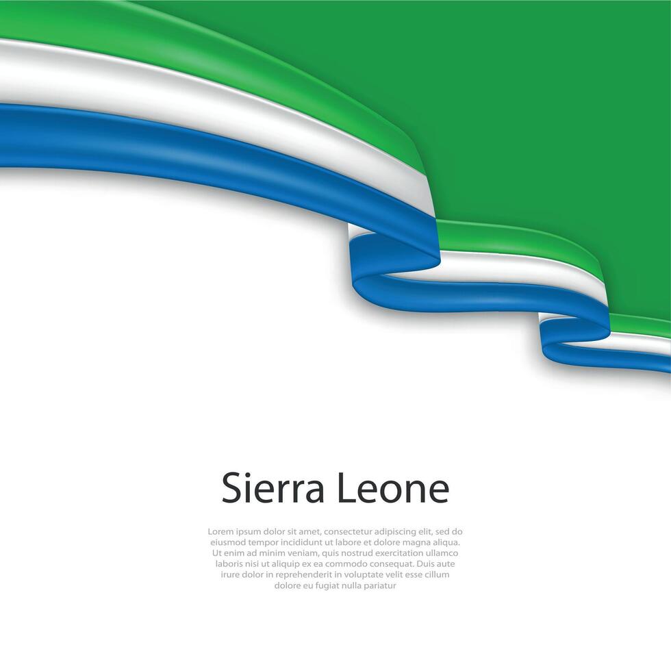 Waving ribbon with flag of Sierra Leone vector
