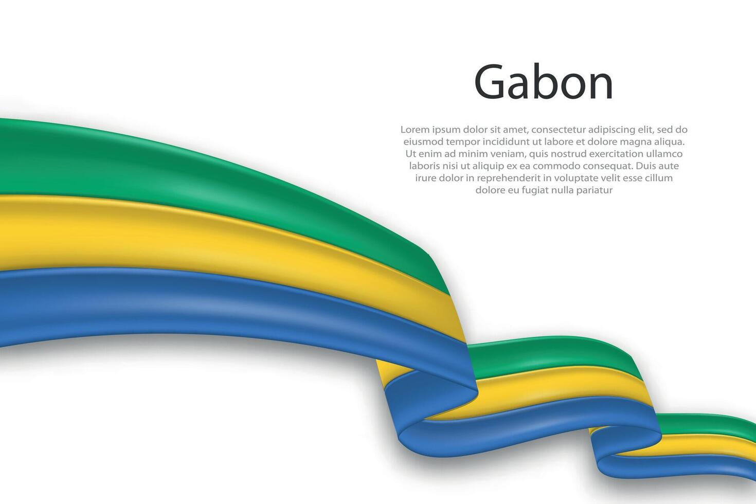 Abstract Wavy Flag of Gabon on White Background vector