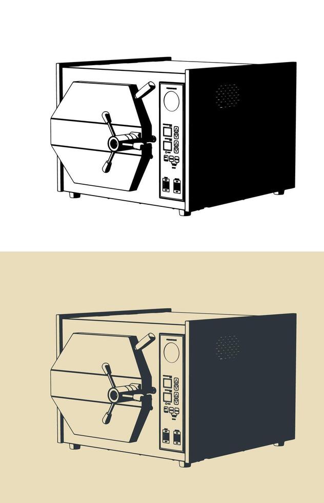 Autoclave sterilizer lab equipment vector