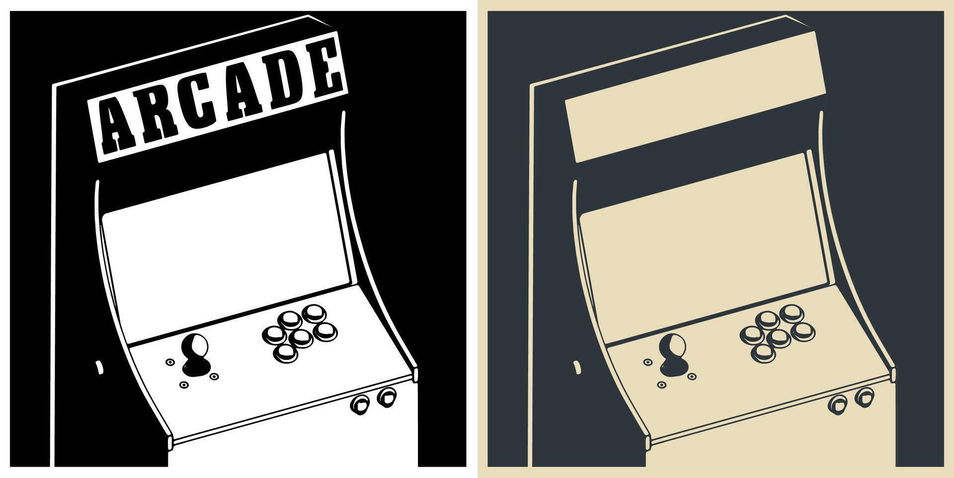 Retro arcade games machine vector