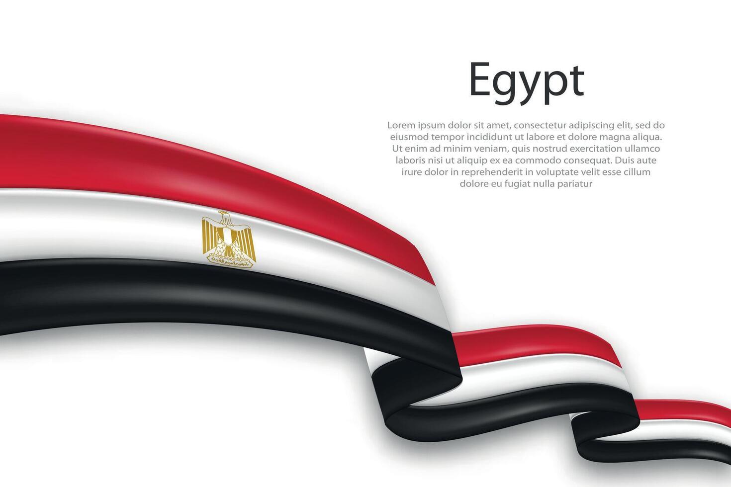 Abstract Wavy Flag of Egypt on White Background vector