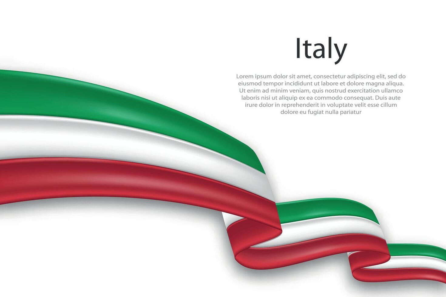 Abstract Wavy Flag of Italy on White Background vector