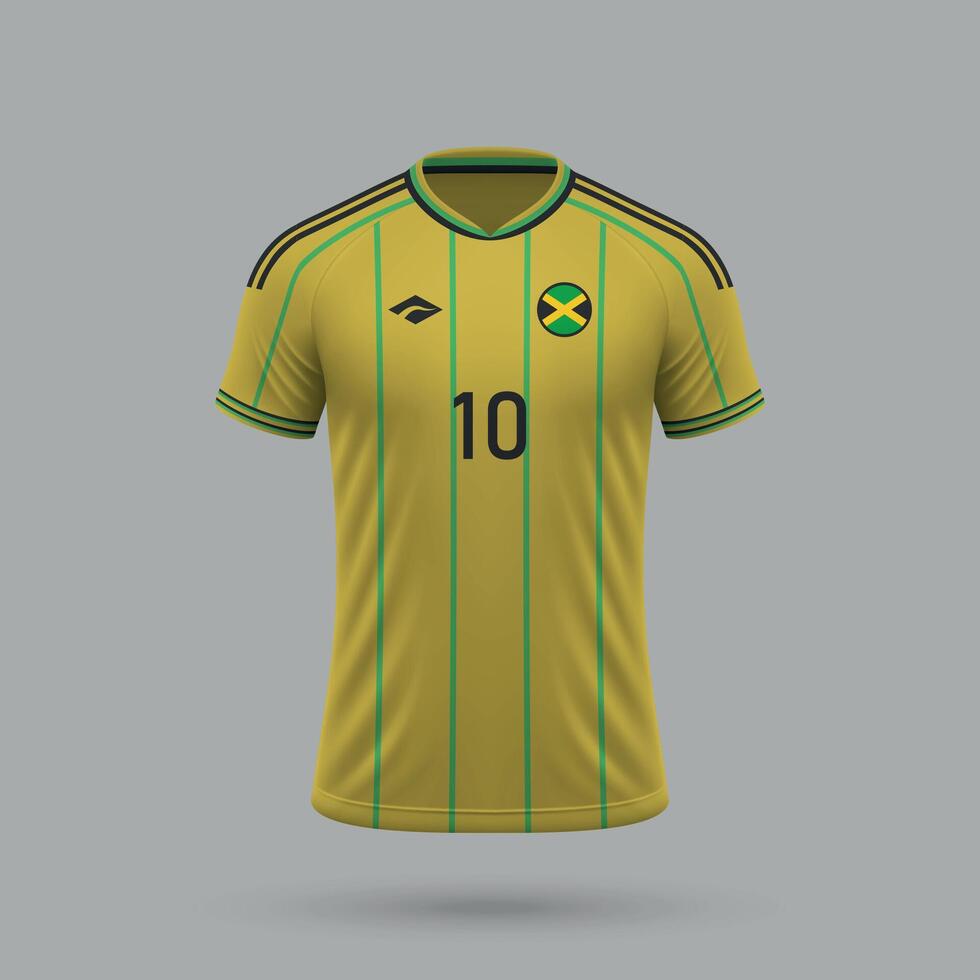 3d realistic soccer jersey Jamaica national team 2024 vector