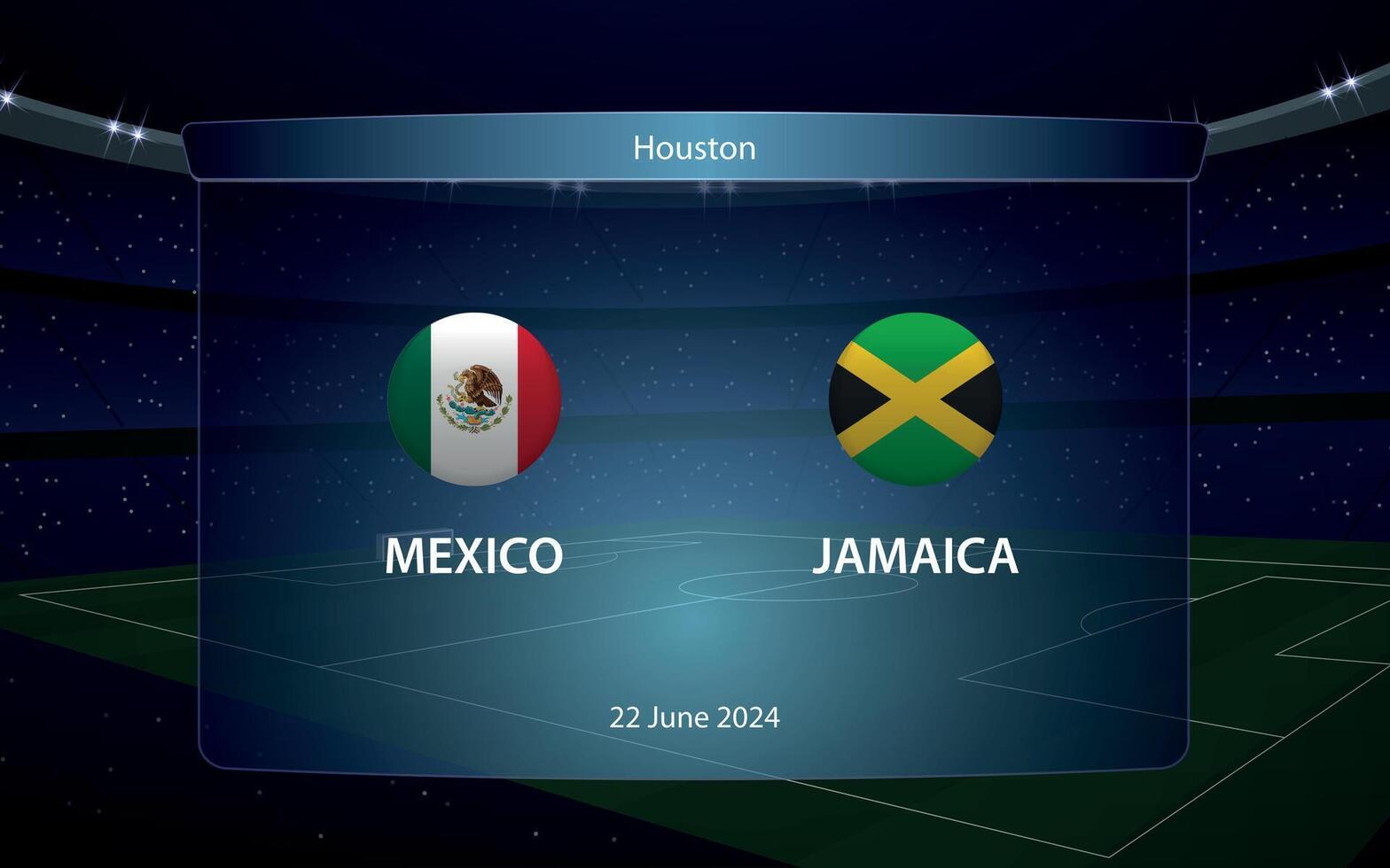 mexico vs Jamaica. America fútbol torneo 2024 vector