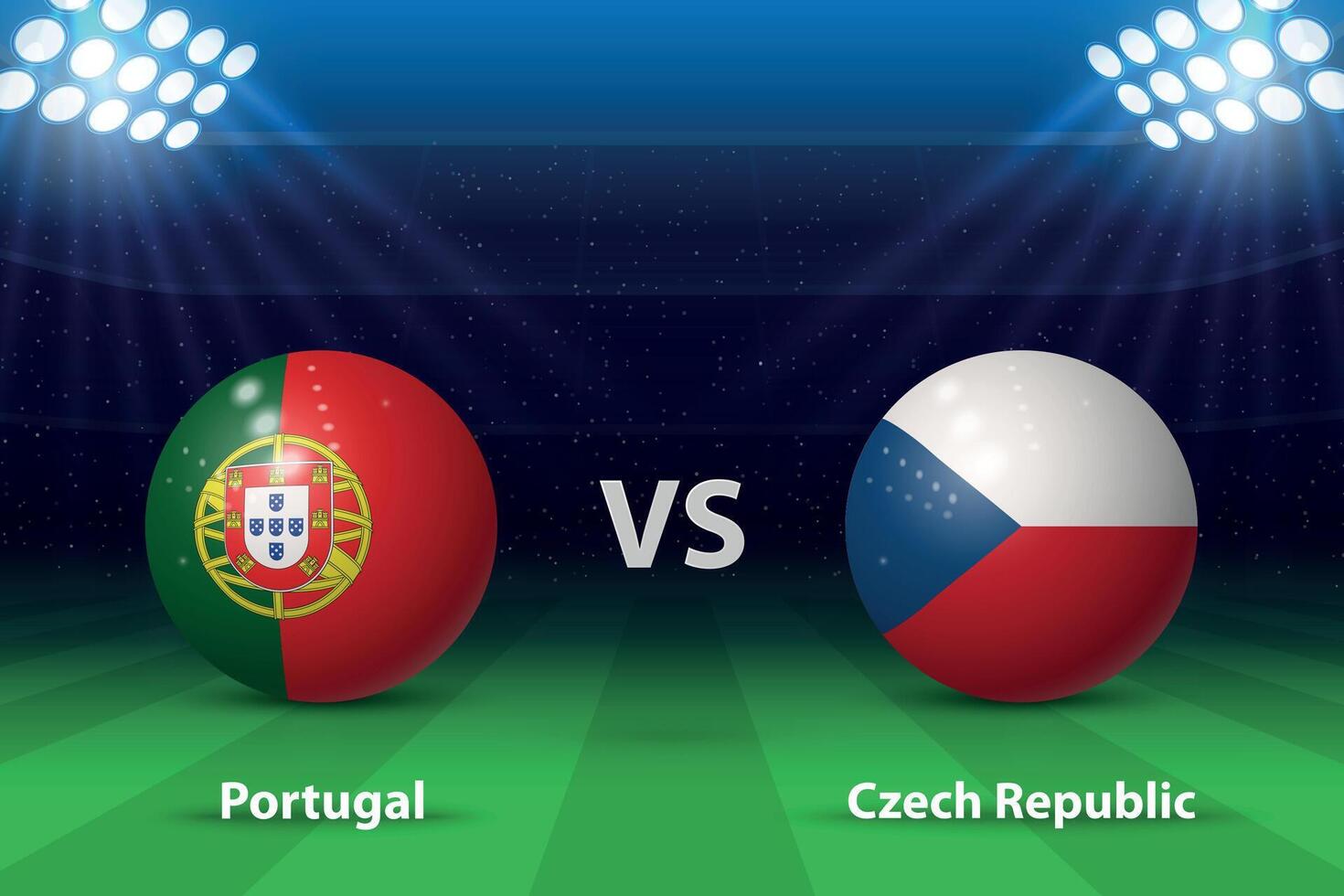 Portugal vs Czech Republic. Europe soccer tournament 2024 vector