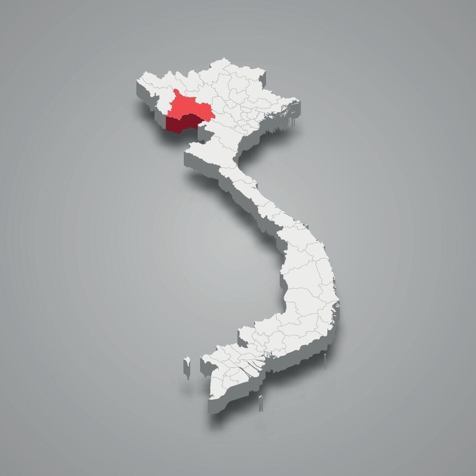 Son La region location within Vietnam 3d map vector