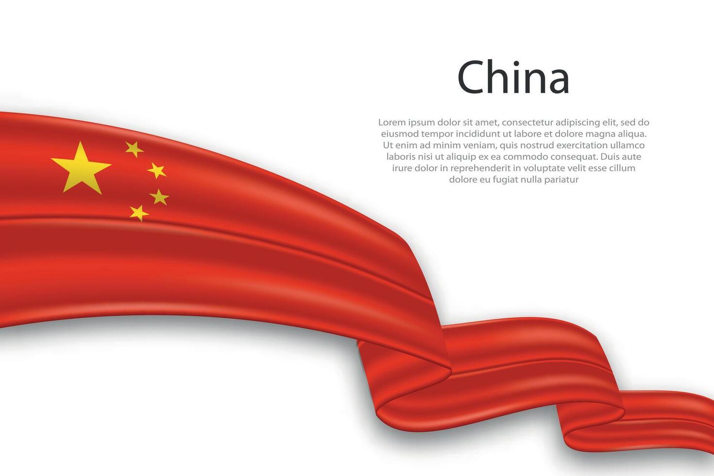 resumen ondulado bandera de China en blanco antecedentes vector