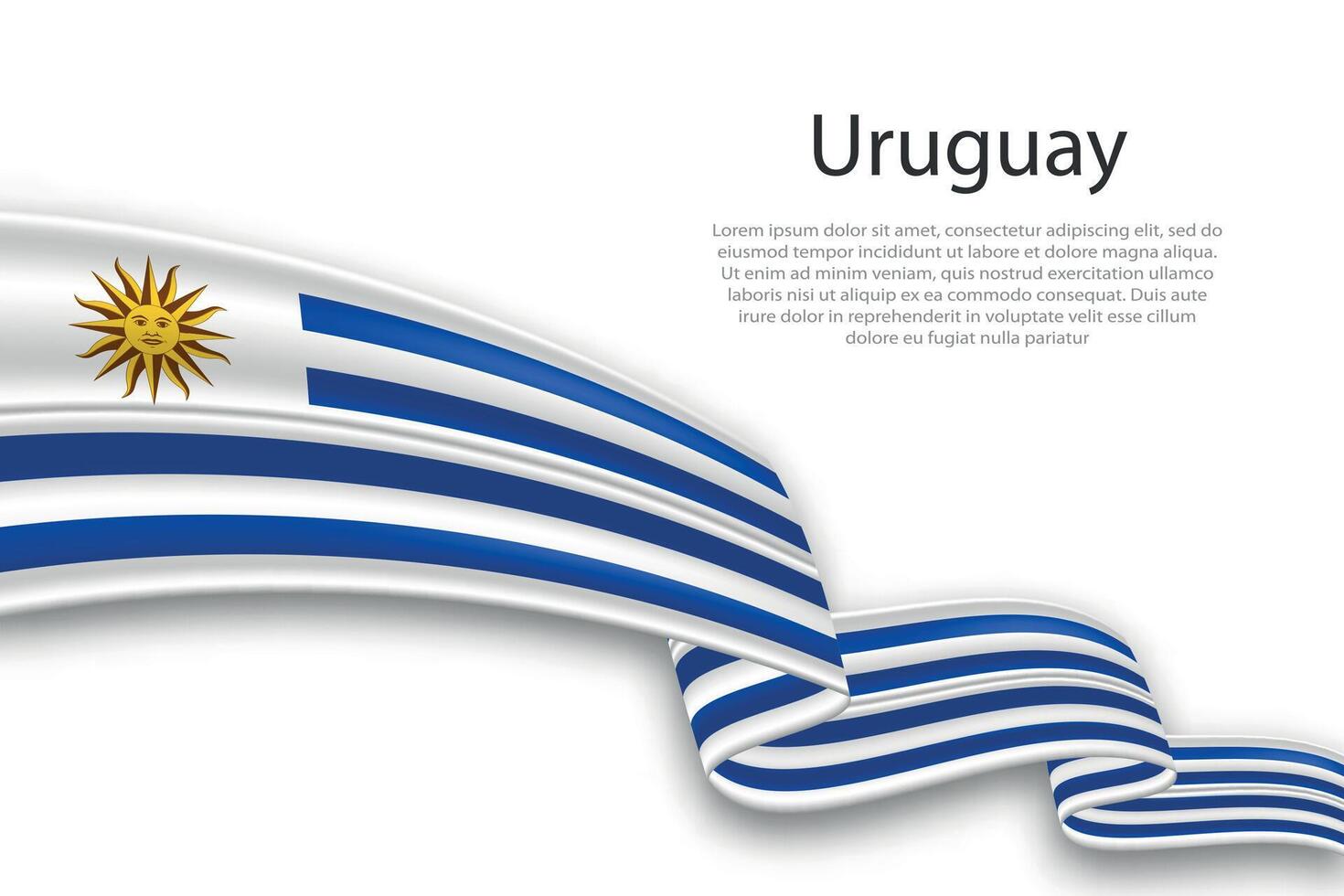 Abstract Wavy Flag of Uruguay on White Background vector