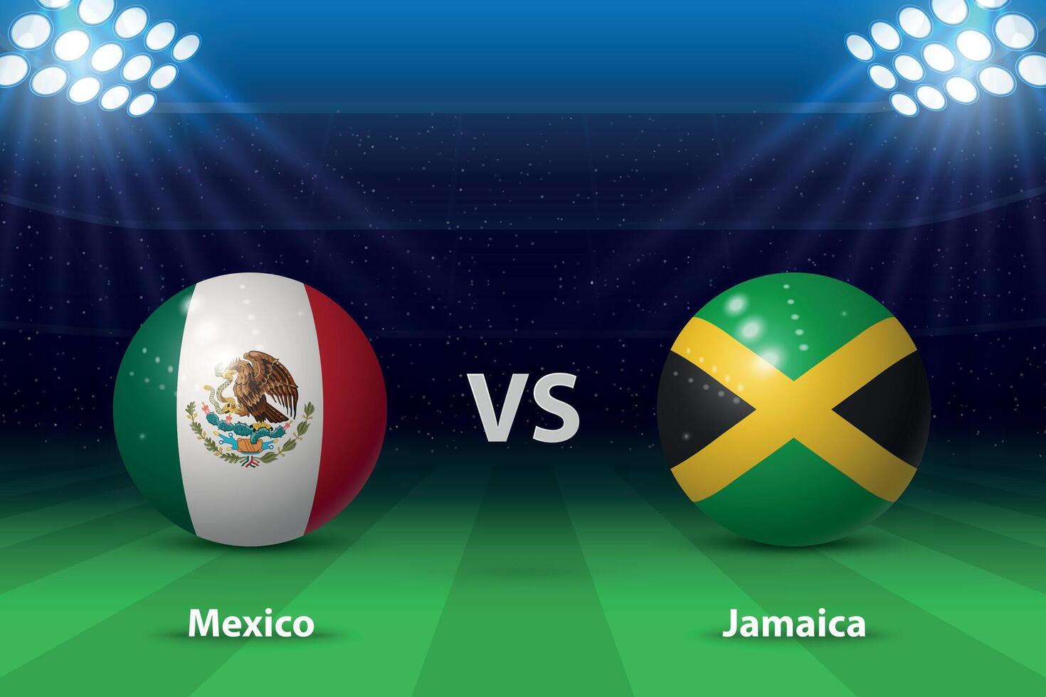 mexico vs Jamaica. America fútbol torneo 2024 vector