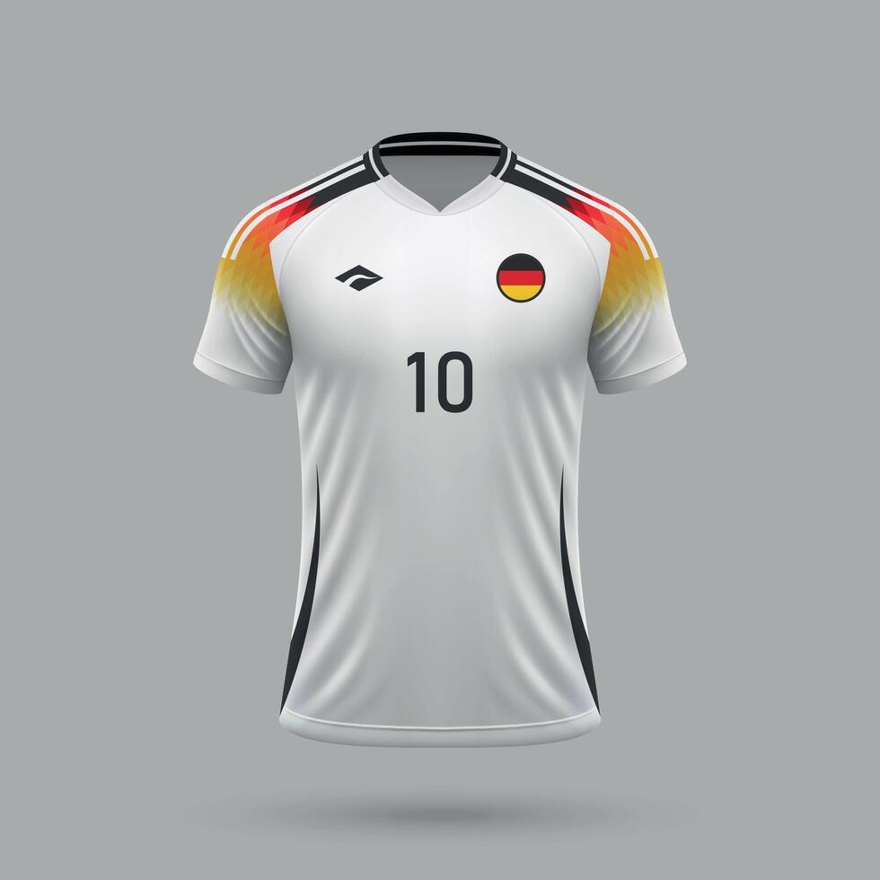 3d realistic soccer jersey Germany national team 2024 vector