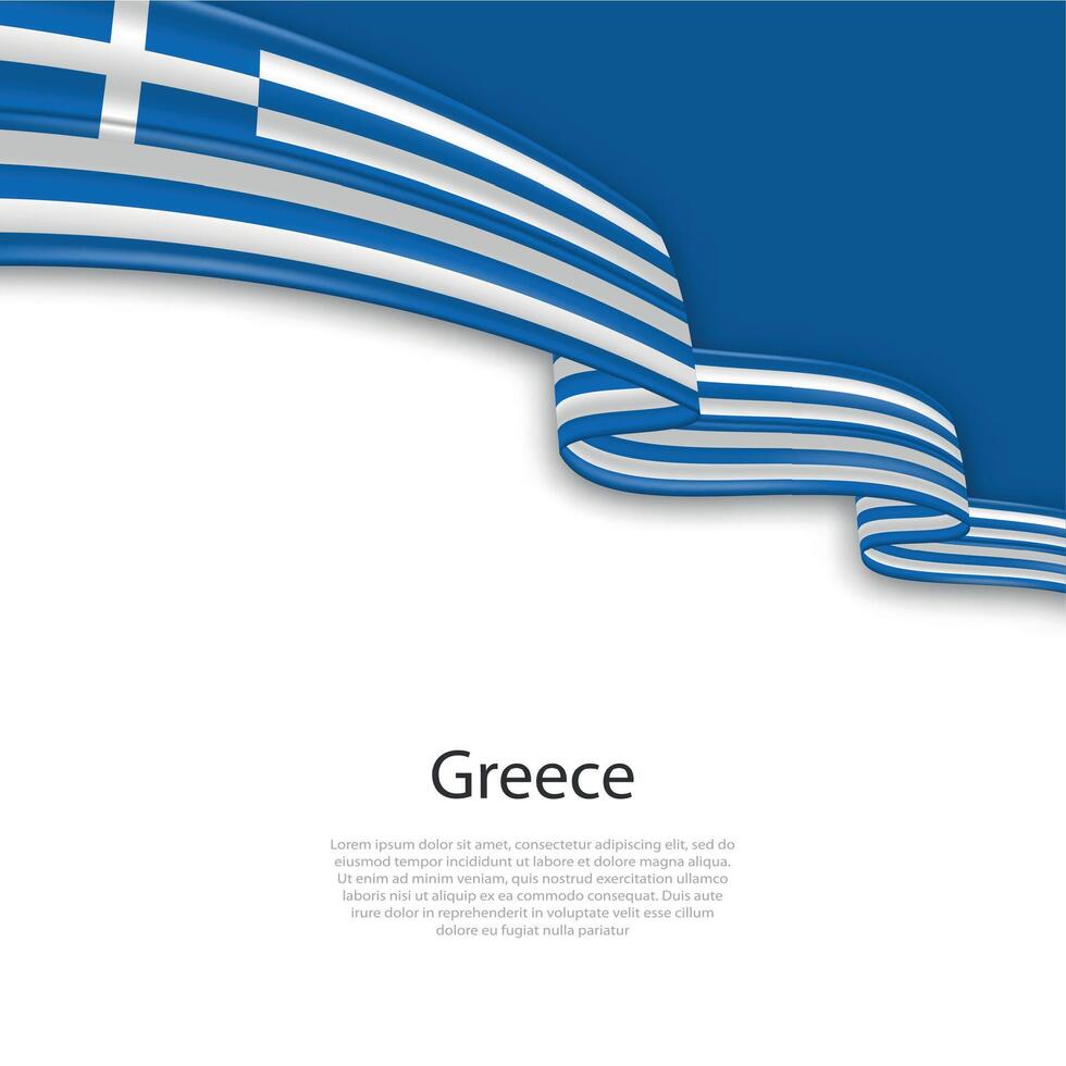 Waving ribbon with flag of Greece vector