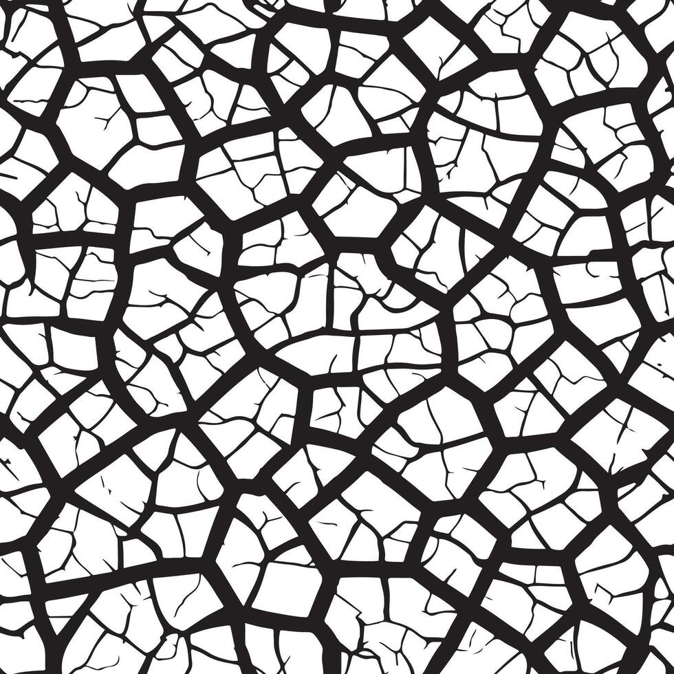 Cracked barren desert earth texture. Seamless pattern vector