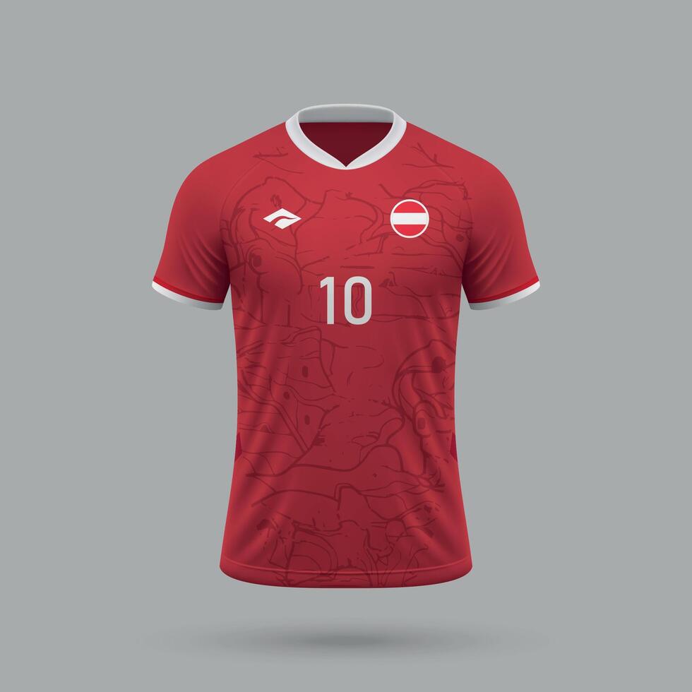 3d realistic soccer jersey Austria national team 2024 vector