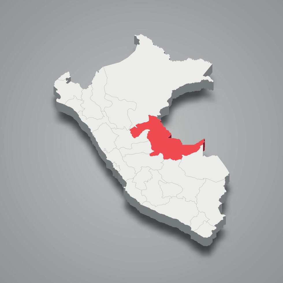 department location within Peru 3d map vector