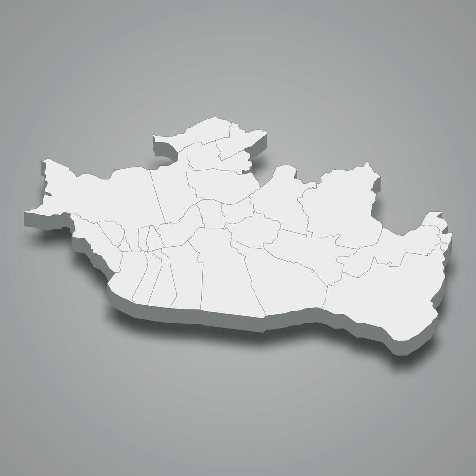 3d isometric map of Biskra is a region of Algeria vector