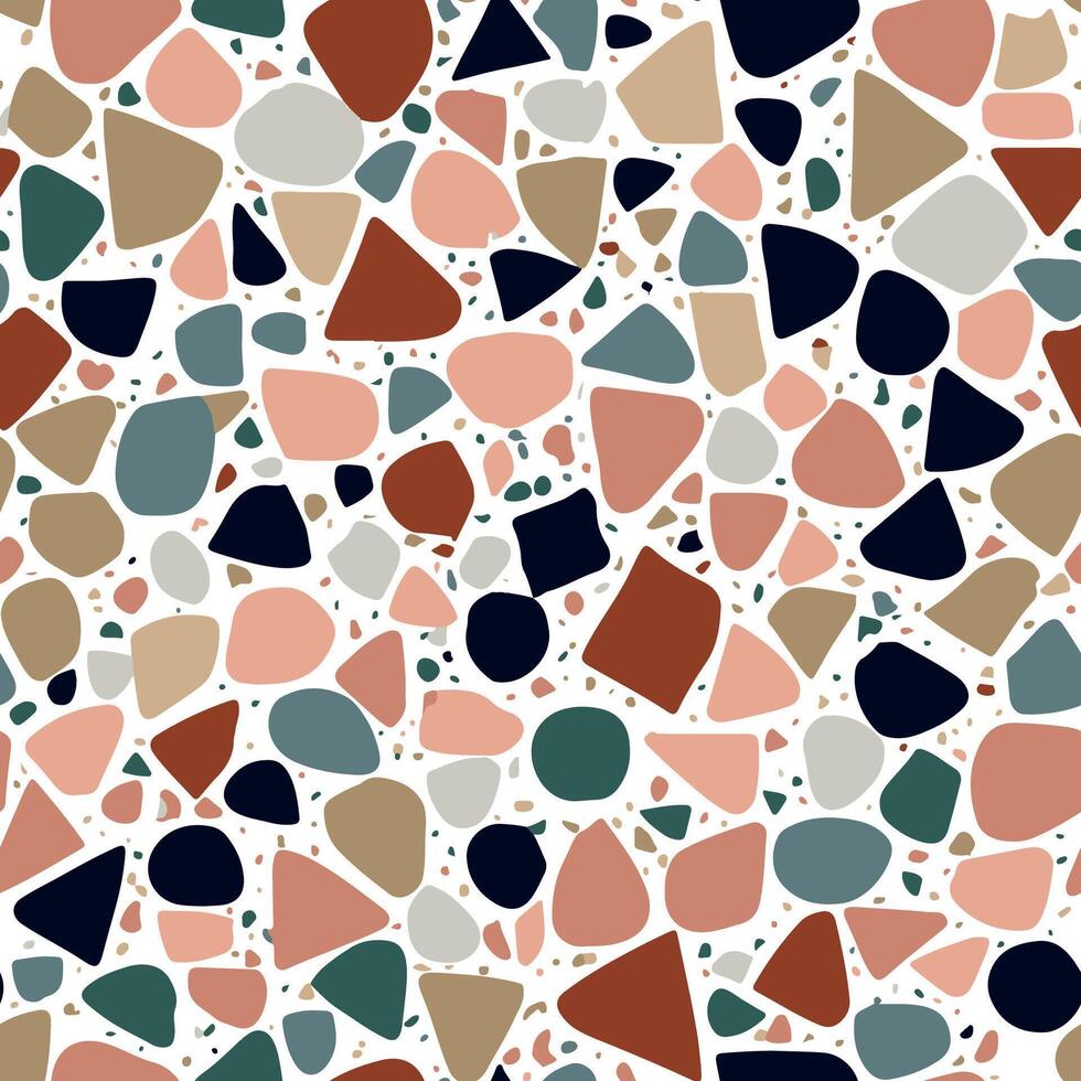 Colorful Terrazzo Flooring Inspired Abstract Seamless Pattern vector