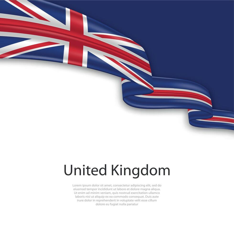 Waving ribbon with flag of United Kingdom vector