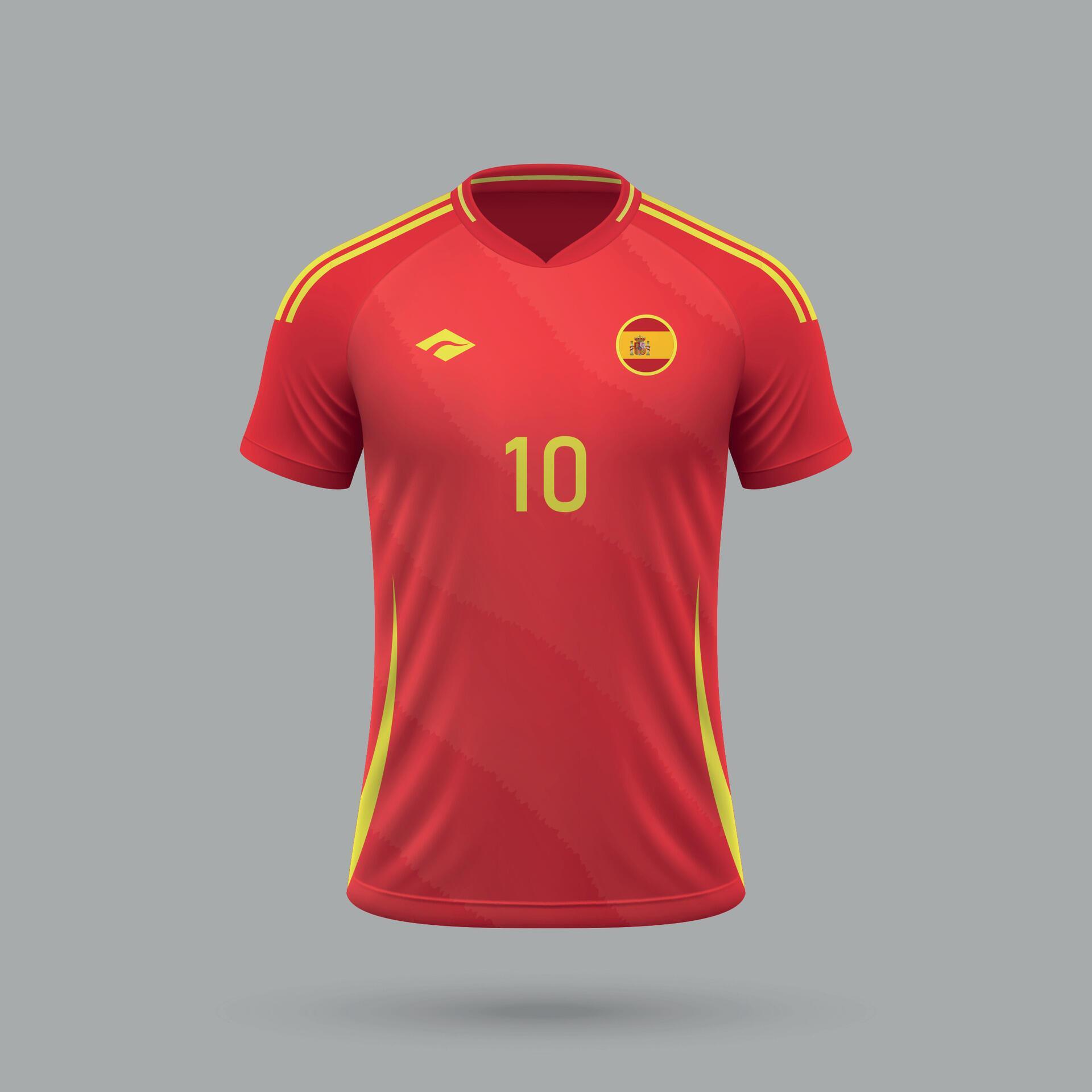 3d realistic soccer jersey Spain national team 2024 43563106 Vector Art at Vecteezy