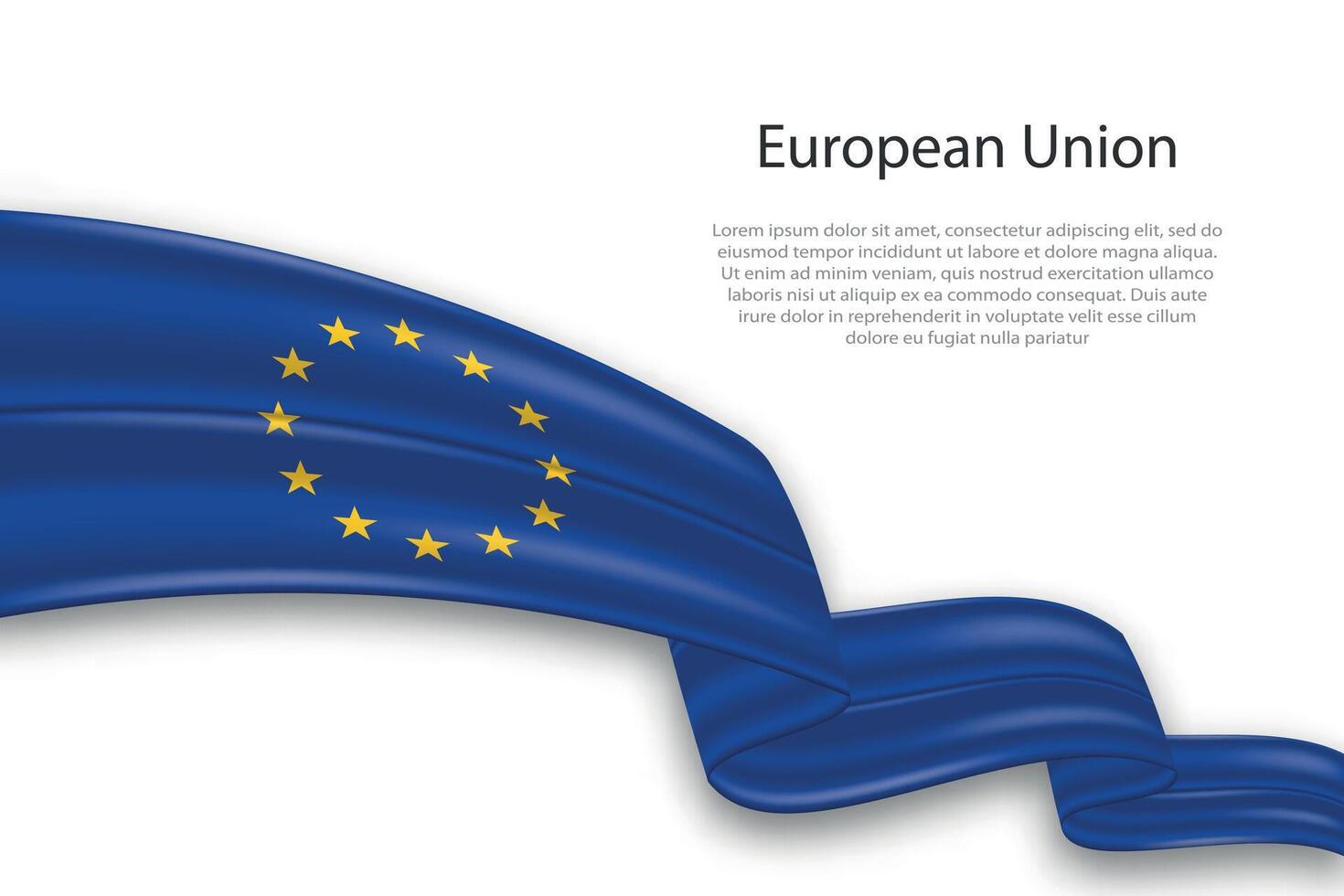 Abstract Wavy Flag of European Union on White Background vector