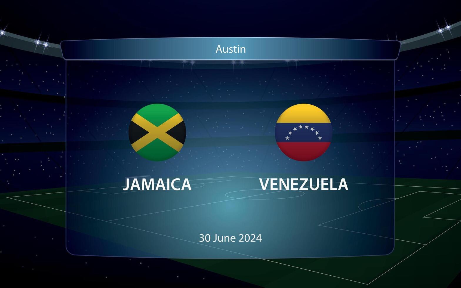 Jamaica vs Venezuela. America fútbol torneo 2024 vector