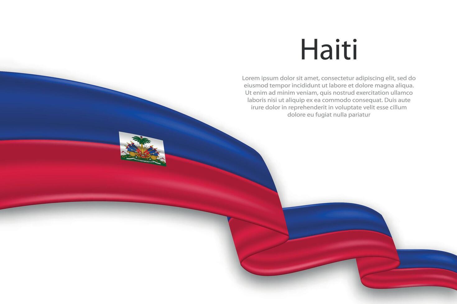 Abstract Wavy Flag of Haiti on White Background vector