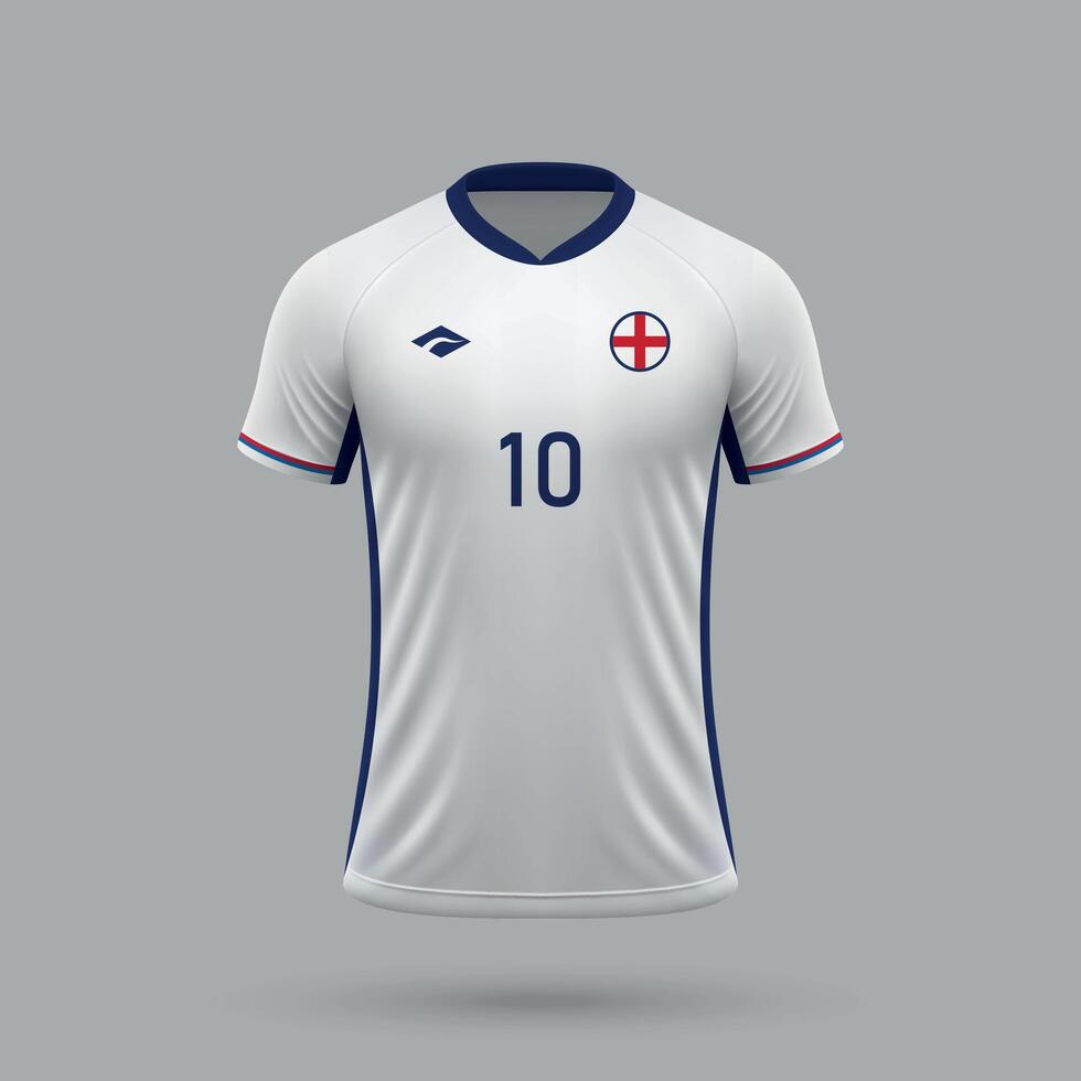 3d realistic soccer jersey England national team 2024 vector