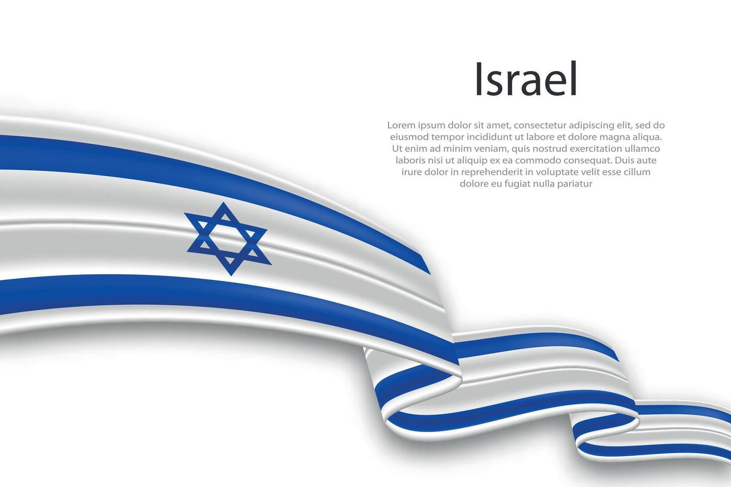 Abstract Wavy Flag of Israel on White Background vector