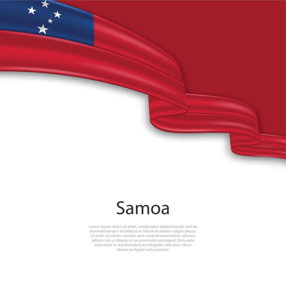 Waving ribbon with flag of Samoa vector