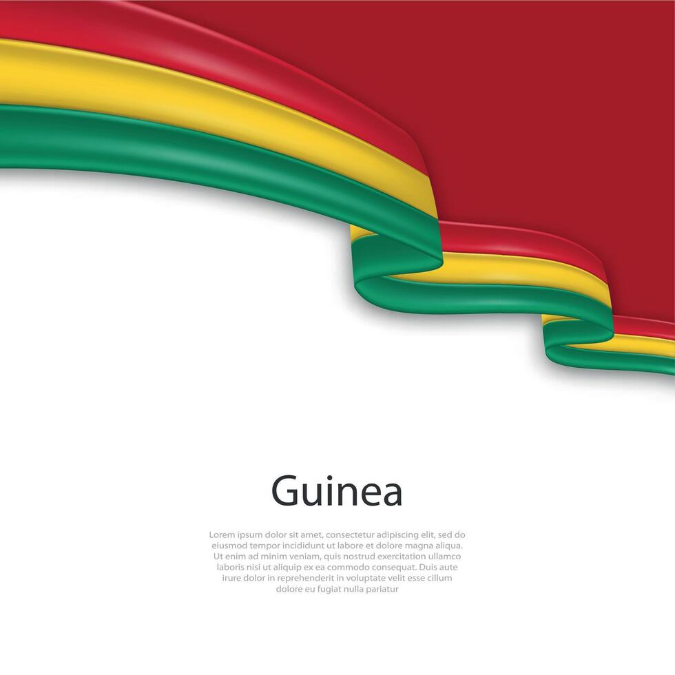 Waving ribbon with flag of Guinea vector