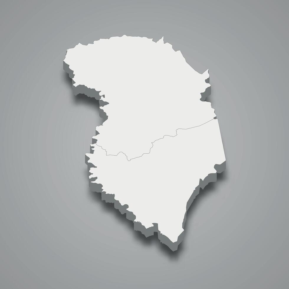 3d isometric map of Zanzan is autonomous districts of Ivory Coast vector