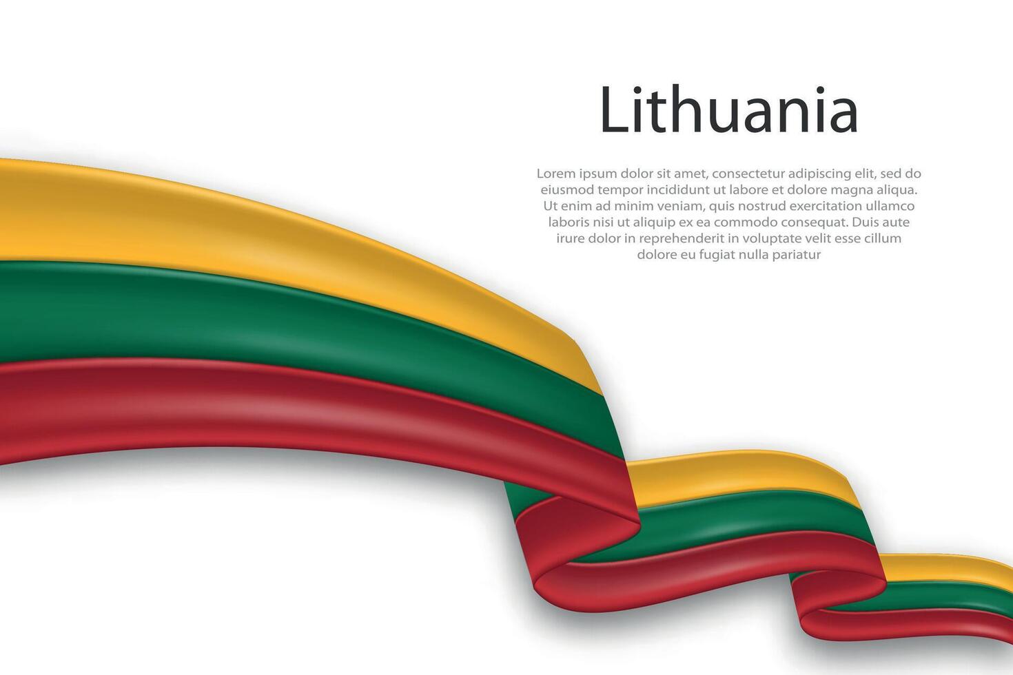 Abstract Wavy Flag of Lithuania on White Background vector