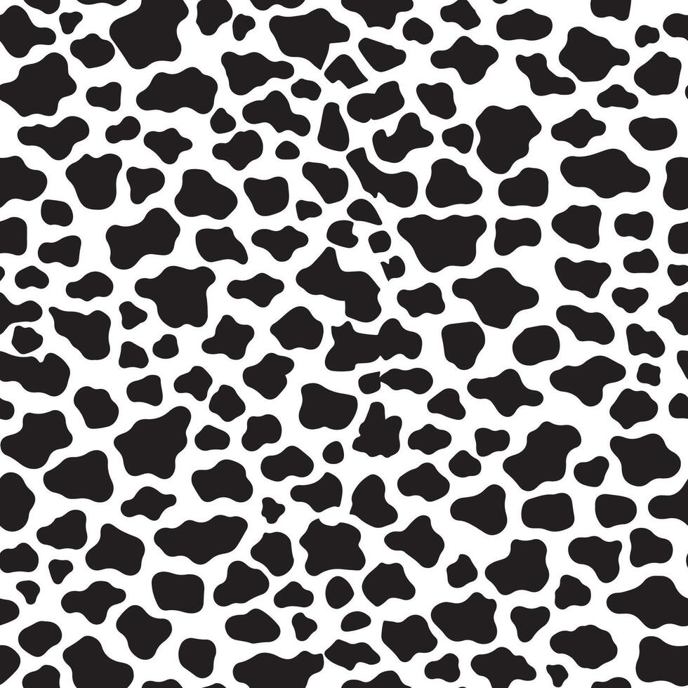 Abstract Black and White Dalmatian Spot Seamless Pattern vector