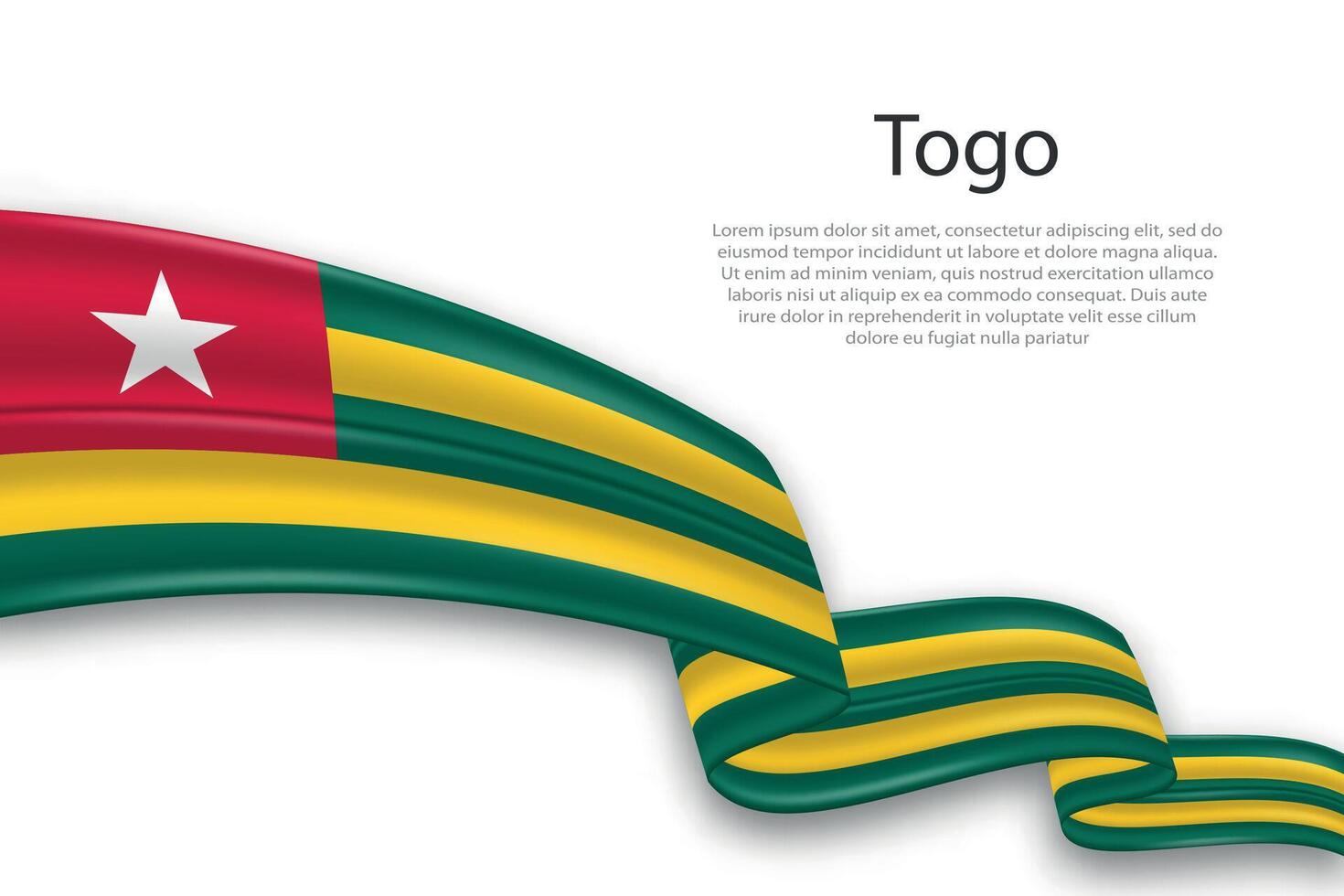Abstract Wavy Flag of Togo on White Background vector