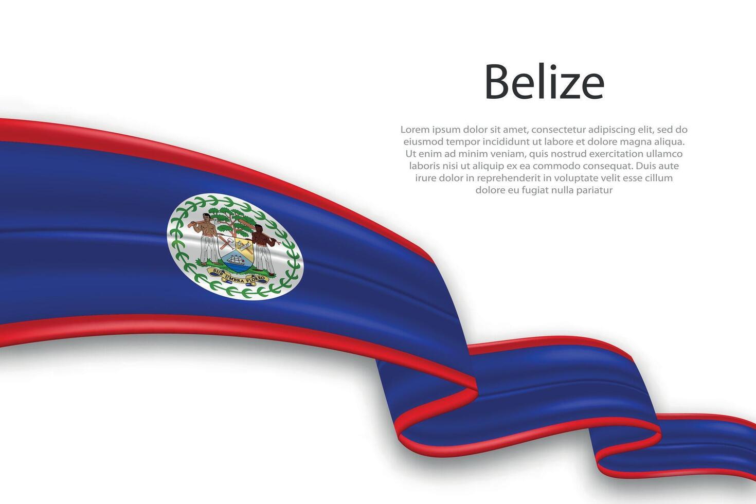 Abstract Wavy Flag of Belize on White Background vector