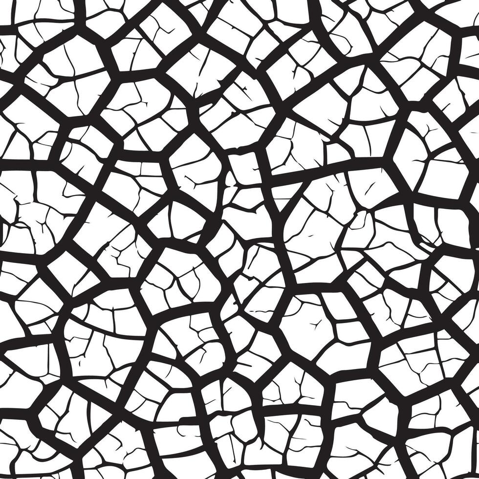 Cracked barren desert earth texture. Seamless pattern vector