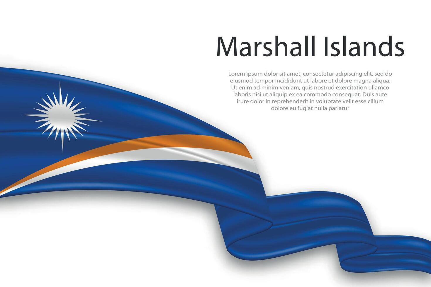 Abstract Wavy Flag of Marshall Islands on White Background vector